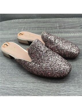 Kate Spade New York Gowen Pink Glitter Glitz and Glam Slip-On Mules. 7M.